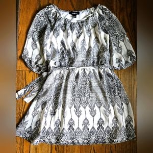 AMY BYER White Paisely Printed Summer Dress